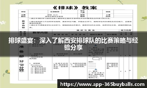 排球盛宴：深入了解西安排球队的比赛策略与经验分享